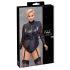 Cottelli Bondage Taglie Forti - body con maniche di pizzo (nero) - 2XL
