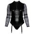 Cottelli Bondage Taglie Forti - body con maniche di pizzo (nero) - 2XL