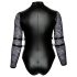 Cottelli Bondage Taglie Forti - body con maniche di pizzo (nero) - 2XL