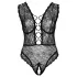 Cottelli Curves Plus Size - body trasparente fantasia - nero