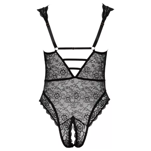Cottelli Curves Plus Size - body trasparente fantasia - nero