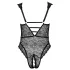 Cottelli Curves Plus Size - body trasparente fantasia - nero