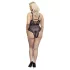 Cottelli Curves Plus Size - body trasparente fantasia - nero - 90D/XL