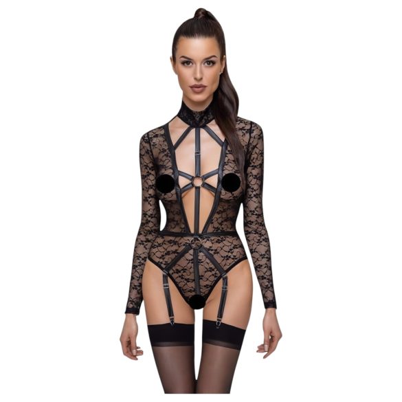 Cottelli - body trasparente con spalline (nero) - M