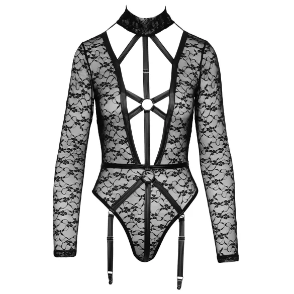 Cottelli - body trasparente con spalline - nero - M
