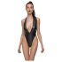 Cottelli Party - body lucido con collo all'americana (nero) - M