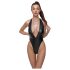 Cottelli Party - body lucido con collo all'americana (nero) - M