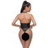Cottelli Party - body lucido con collo all'americana (nero) - M