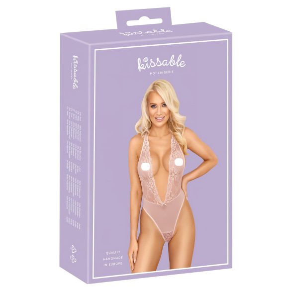 Bodysuit in pizzo baciabile (rosa)