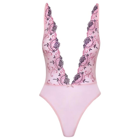 Kissable - body ricamato con rose - rosa