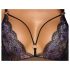 Cottelli - Body in pizzo ricamato aperto (nero-lilla) - M