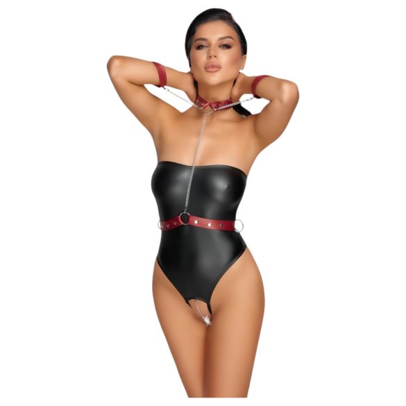 Cottelli Bondage - body lucido e manette (nero)
