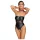 Cottelli Bondage - body lucido con manette per polsi - nero - M