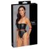 Cottelli Bondage - body lucido e manette (nero) - M