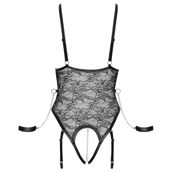 Cottelli Bondage - body aperto con manette - nero - M