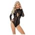 Noir - body a maniche lunghe con stampa leopardata (nero) - M