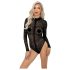 Noir - body a maniche lunghe con stampa leopardata (nero) - M