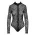 Noir - body a maniche lunghe con stampa leopardata (nero) - M