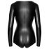 Noir - body donna maniche lunghe lucido - nero