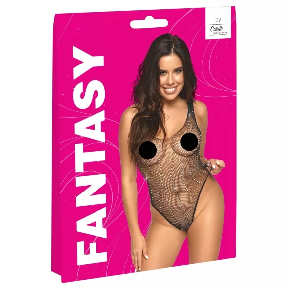 Cottelli - body rete con strass - nero - taglia S-L
