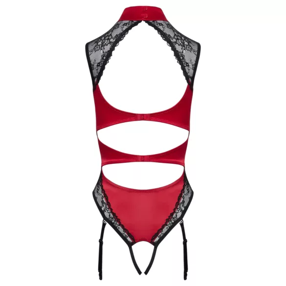Cottelli - body con pizzo e collo halter - rosso