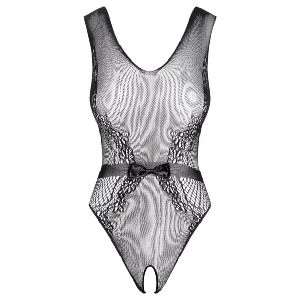 Obsessive - body aperto lavorato a maglia con motivo floreale (nero)