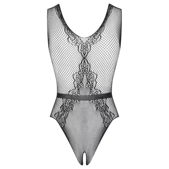 Obsessive - body aperto lavorato a maglia con motivo floreale (nero)