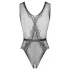 Obsessive - body aperto lavorato a maglia con motivo floreale (nero)