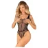 Obsessive B336 - body aperto trasparente in rete - nero - S-L