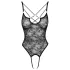 Cottelli - body trasparente aperto in pizzo - nero - L