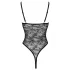 Cottelli - body trasparente aperto in pizzo - nero - L