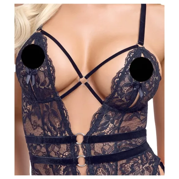 Cottelli - body aperto con spalline - nero