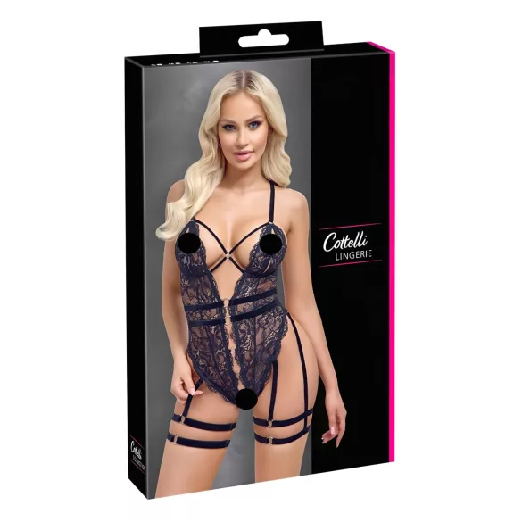 Cottelli - body aperto con spalline - nero - L