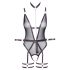 Cottelli Bondage - body aperto e manette da braccio (nero) - XL