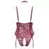 Cottelli Curves - body in pizzo con catena - rosso - 3XL