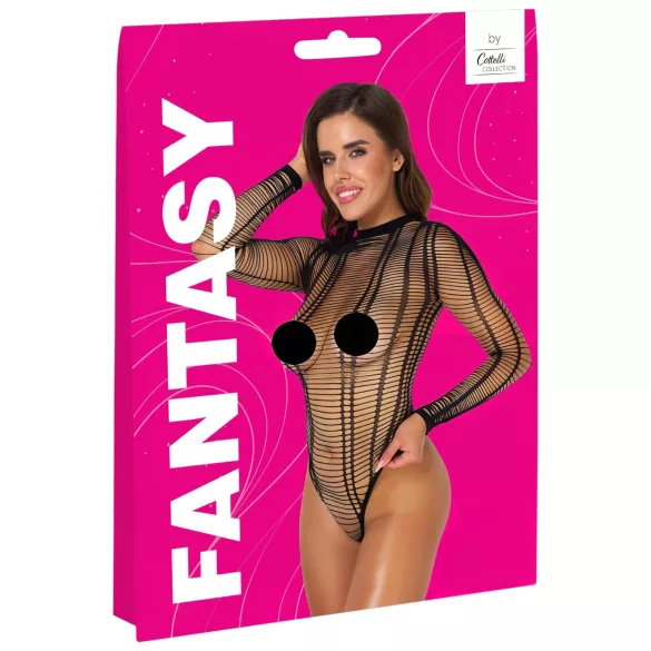 Cottelli - body aperto a righe - nero - taglia S-L