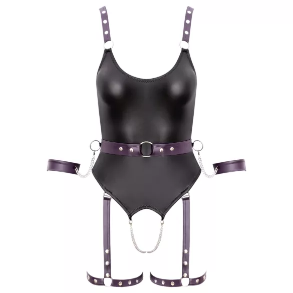 Cottelli - body bondage aperto con manette - nero