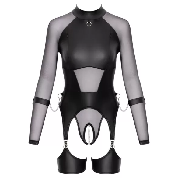 Cottelli Bondage - top trasparente con manette - nero - M