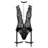 Noir Libido - body con reggicalze - nero