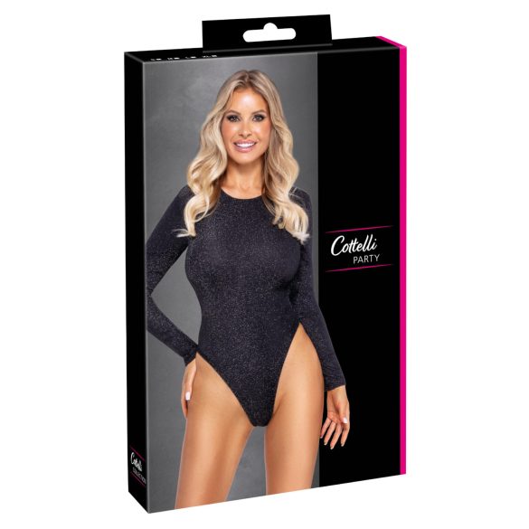 Cottelli - body nero scintillante con schiena aperta - M