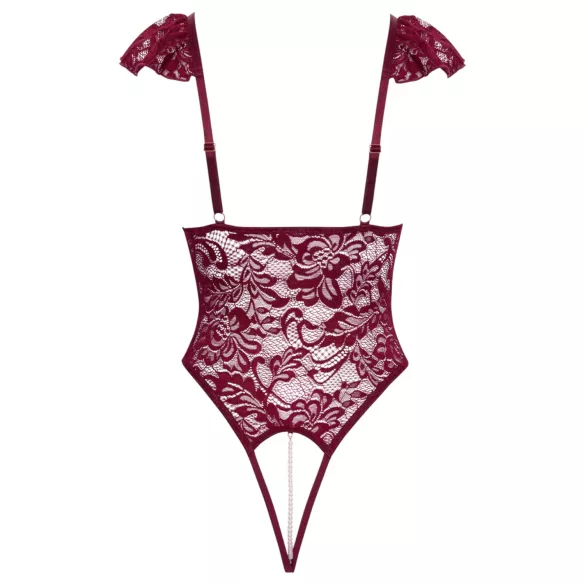 Cottelli - body in pizzo con perle - rosso - M