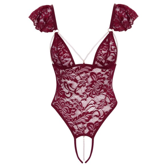 Cottelli - body in pizzo con perle - rosso - L