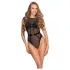 Cottelli - body trasparente in pizzo nero