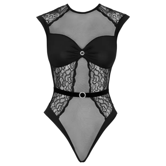 Cottelli - body trasparente in pizzo nero