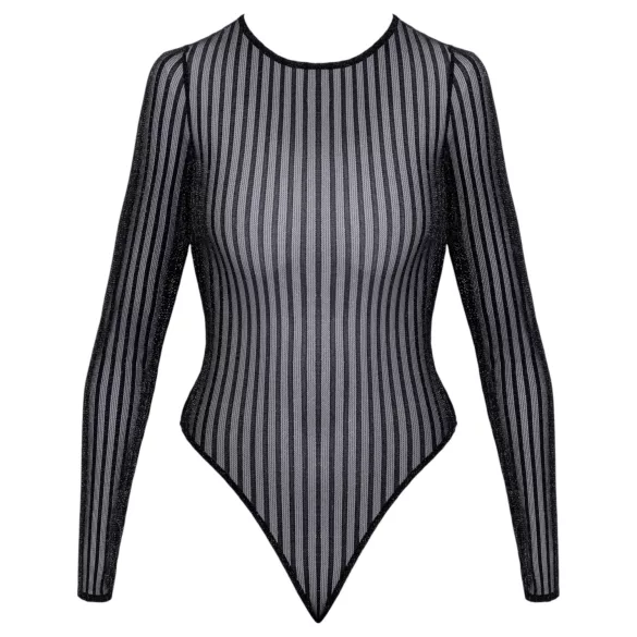 Cottelli - body a righe con filato argentato (nero) - S-L