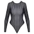 Cottelli - body a righe con filato argentato (nero) - S-L
