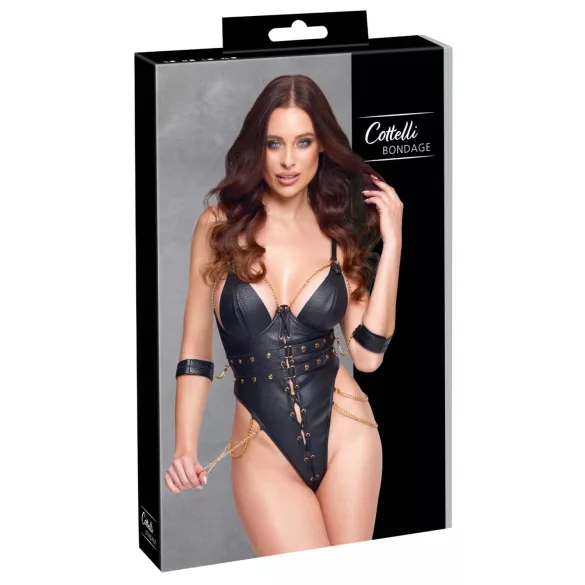 Cottelli - body bondage con catene (nero) - M