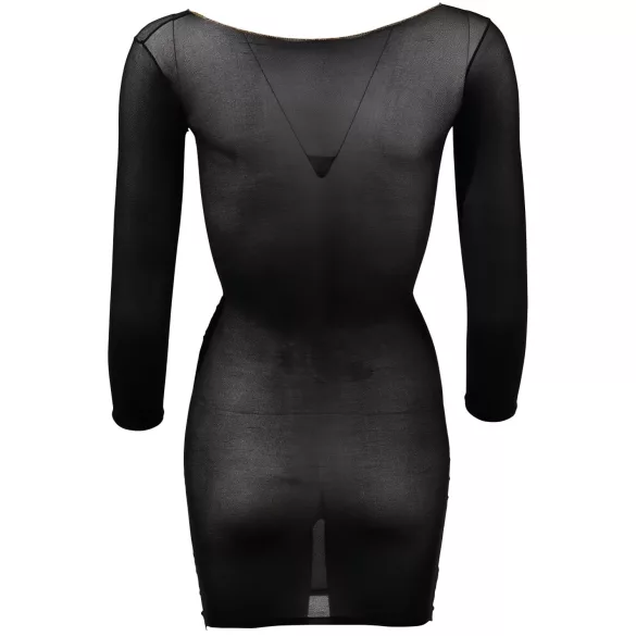 NO:XQSE - Catsuit a maniche lunghe trasparente - nero S-L