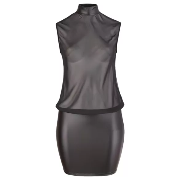 Cottelli Plus Size - abito trasparente chiffon lucido - nero