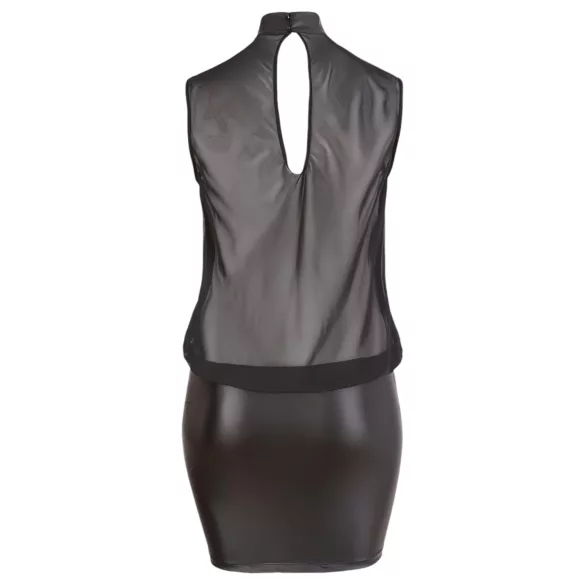 Cottelli Plus Size - abito trasparente chiffon lucido - nero